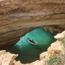 Boat in the cave Gruto de Benagil 